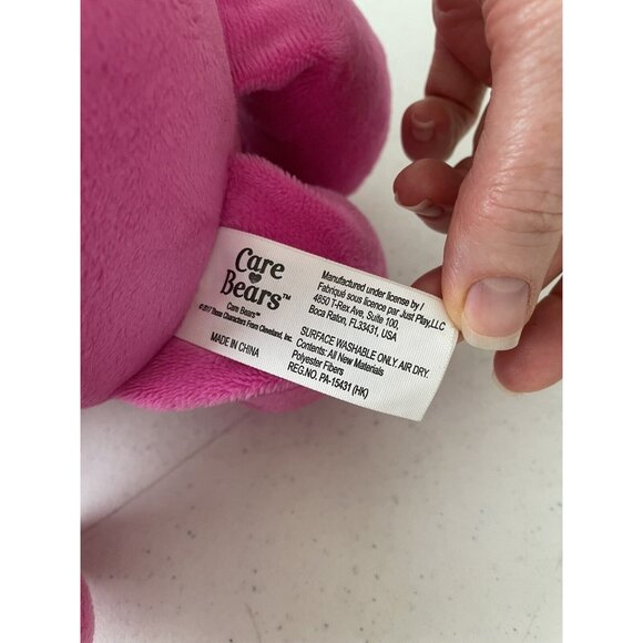 Care Bears Hug & Giggle Cheer Bear 12" Pink Rainbow Works Plush - Picture 9 of 11